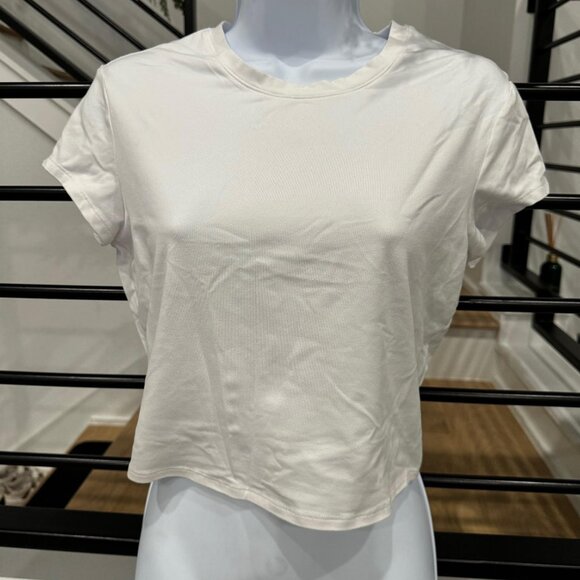 ALO Cropped All Day Short Sleeve - White - Small - Picture 1 of 3